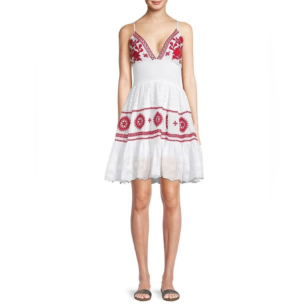 Area Stars Callie Spring Embroidered Mini Dress. Size M